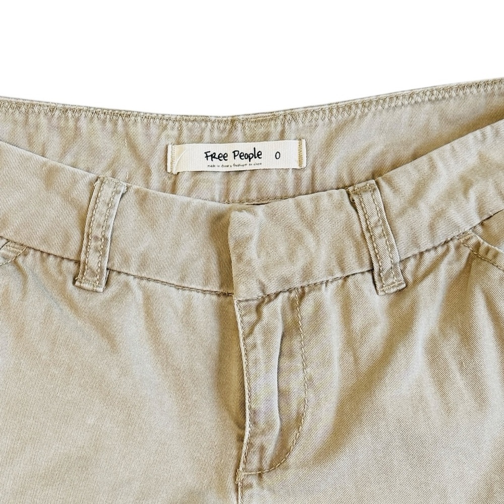 Free People 100% Cotton Chino Low Rise Khaki in Stone Size 0 #1991 - Picture 8 of 8